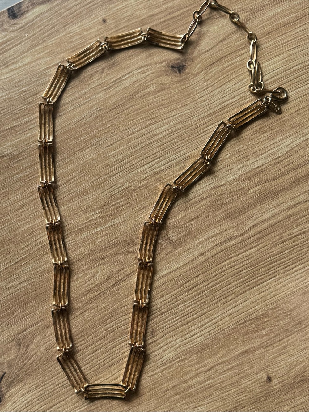 Vintage ML Signed Gold Tone Link Chain Necklace Lobster Clasp Made in Korea